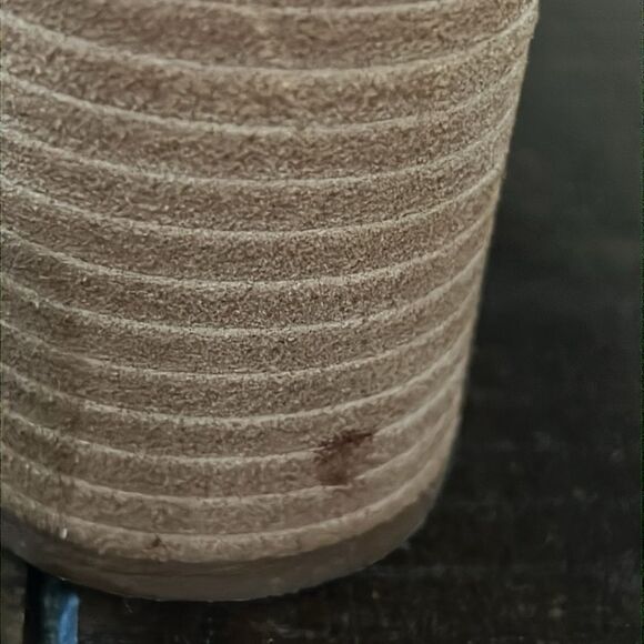 Free People Ruffle Block Heel Sandal Yellow Tan Double Strap Size 9 - Picture 6 of 14